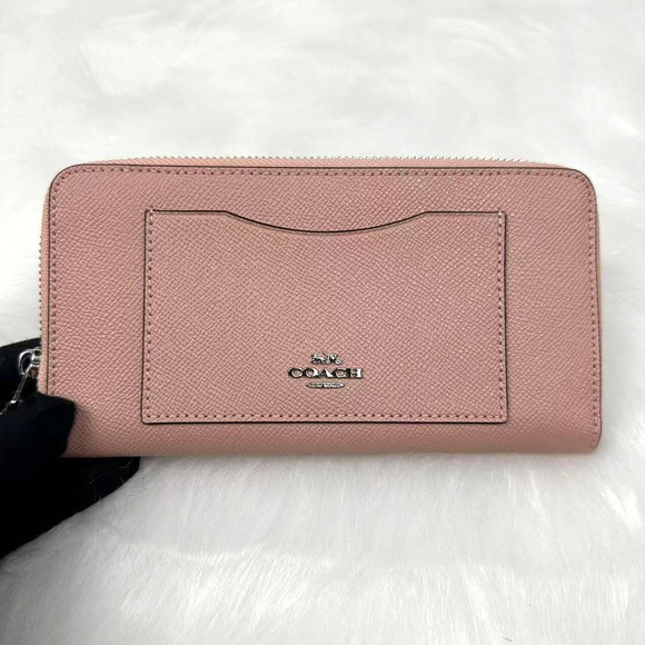 Coach Handbags - Coach Long Accordion Zip-around Wallet In Crossgrain Leather/Petal F54007 NWT